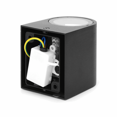 Applique extérieure ronde noire | douille GU10 simple pour un spot | étanche IP54 - LEDPLANET.NL