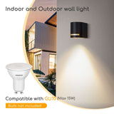Buitenlamp rond zwart | enkele GU10 lampvoet voor één spot | waterdicht IP54 - LEDPLANET.NL