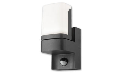 Veroni outdoor light black RAL 9011 + PIR motion sensor | LED 7.5W - 380 lumens | cool white 4000K | waterproof IP54 - LEDPLANET.NL