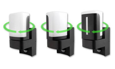 Veroni outdoor light black RAL 9011 + PIR motion sensor | LED 7.5W - 380 lumens | cool white 4000K | waterproof IP54 - LEDPLANET.NL
