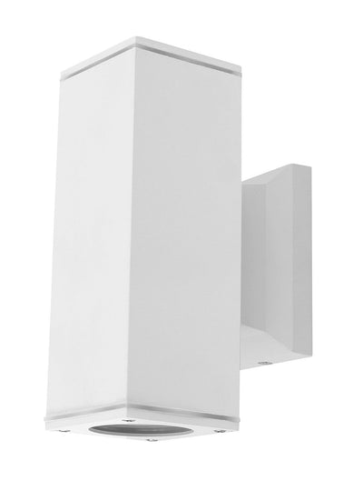 Weiße quadratische Außenleuchte | Doppel-GU10-Lampenfassung für zwei Spots | wasserdicht IP65 – LEDPLANET.NL