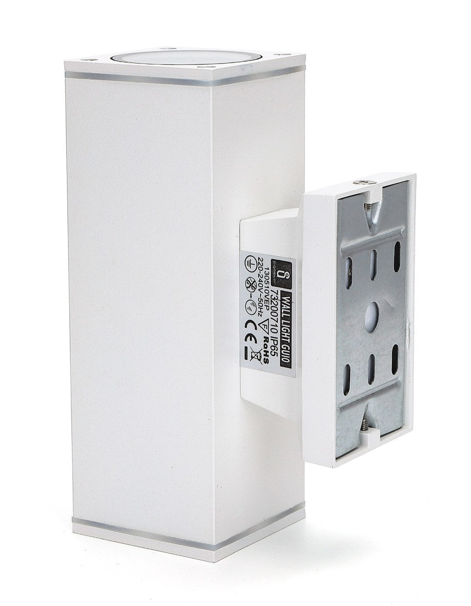 Buitenlamp vierkant wit | dubbele GU10 lampvoet voor twee spots | waterdicht IP65 - LEDPLANET.NL