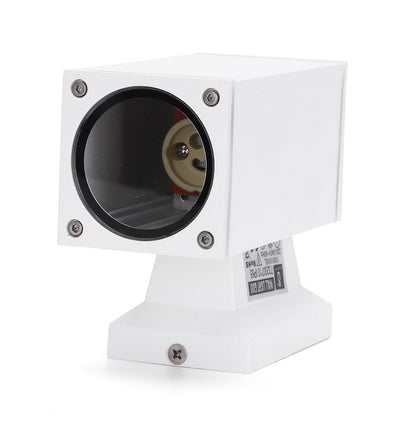 Buitenlamp vierkant wit, enkele GU10 lampvoet voor één spot, waterdicht IP65