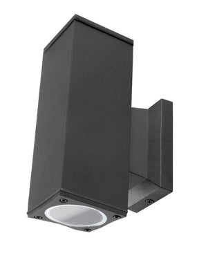 Square black outdoor light | double GU10 lamp holder for two spotlights | IP65 waterproof - LEDPLANET.NL