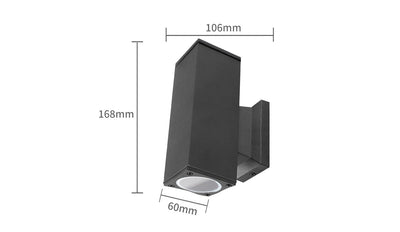 Applique extérieure carrée noire | double douille GU10 pour deux spots | étanche IP65 - LEDPLANET.NL