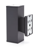 Buitenlamp vierkant zwart | dubbele GU10 lampvoet voor twee spots | waterdicht IP65 - LEDPLANET.NL