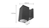 Buitenlamp vierkant zwart | enkele GU10 lampvoet voor één spot | waterdicht IP65 - LEDPLANET.NL