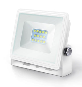 LED bouwlamp schijnwerper 10W vervangt 90W, daglichtwit 6400K, 120°, IP65, wit