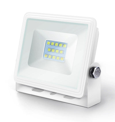 LED bouwlamp schijnwerper 10W vervangt 90W, daglichtwit 6400K, 120°, IP65, wit