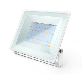 LED bouwlamp schijnwerper 50W vervangt 450W, koelwit 4000K, 120°, IP65, wit