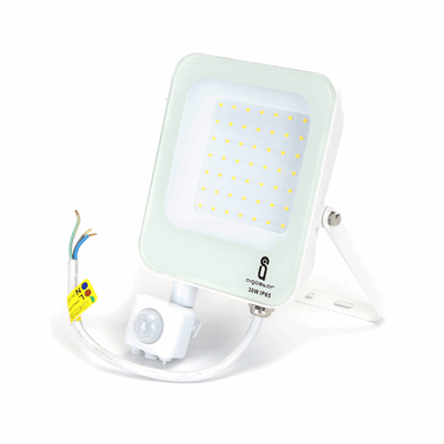Weiße Außenleuchte mit IR-Bewegungssensor | LED 30 W~2700 lm=300 W Flutlicht | tageslichtweiß 6500 K | wasserdicht IP65 – LEDPLANET.NL