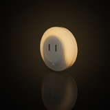 Night light round warm white + 2x USB port | day night sensor | 3000K - 0.4 Watt - 8 Lumen - 230V