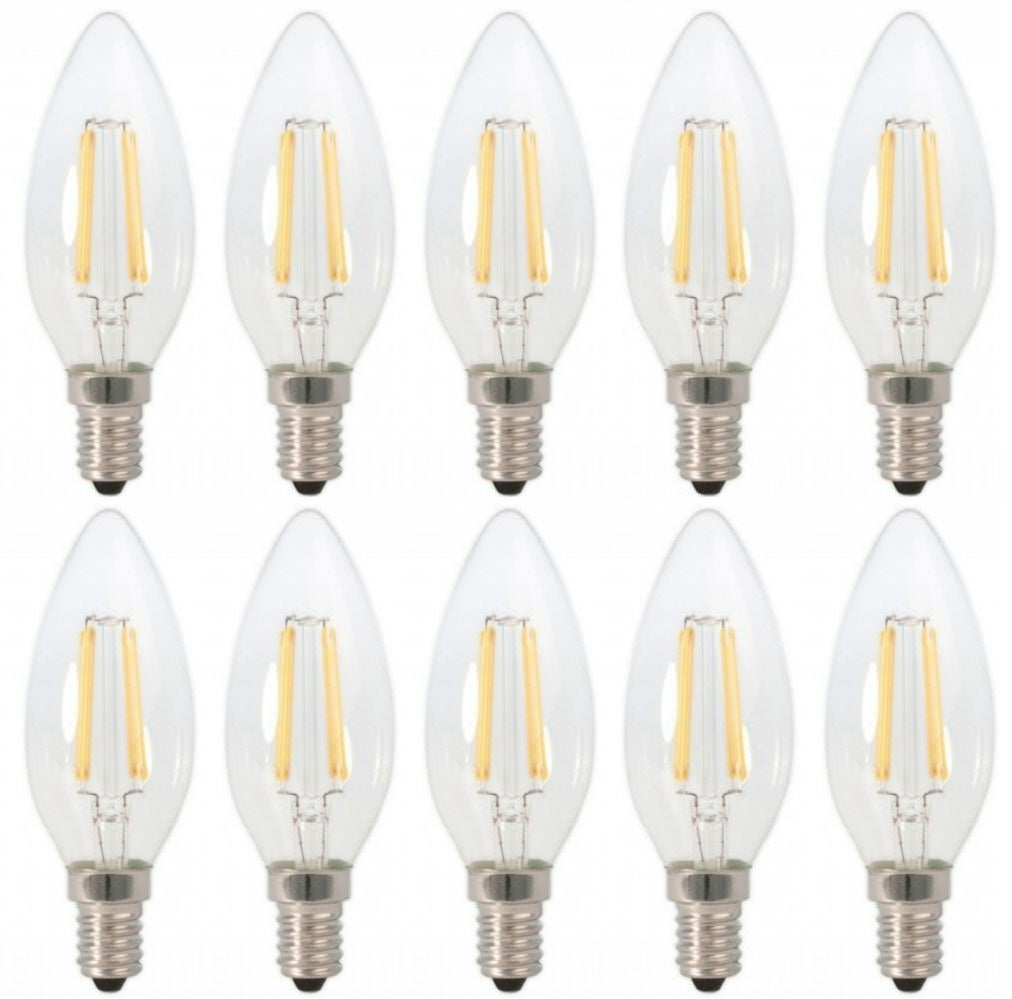 Candle bulb E14 - 10 pieces | LED 4W=40W traditional light | warm white filament 2700K - 230 Volt