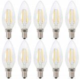 Candle bulb E14 - 10 pieces | LED 4W=40W traditional light | warm white filament 2700K - 230 Volt