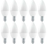 Candle bulb E14 C37 10 pieces | LED 6W=41W incandescent lamp | warm white 3000K