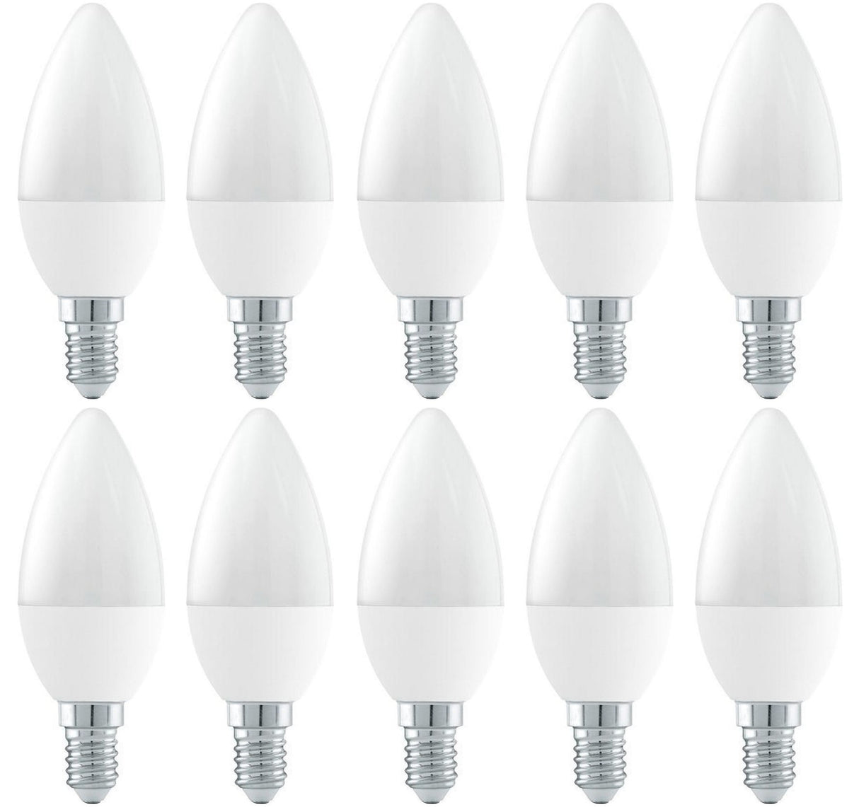 Candle bulb E14 C37 10 pieces | LED 6W=42W incandescent lamp | daylight white 6400K