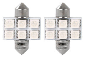 C5W car bulbs, 2 pieces, 31 mm, blue | LED festoon SV8.5 0.68W - 12V DC - LEDPLANET.NL