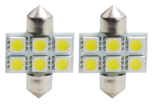 C5W 31mm car lamp 2 pieces white | LED festoon SV8.5 1.44W - 12V DC