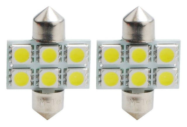 C5W autolamp 2 stuks 31mm wit | LED festoon SV8.5 1.44W - 12V DC - LEDPLANET.NL