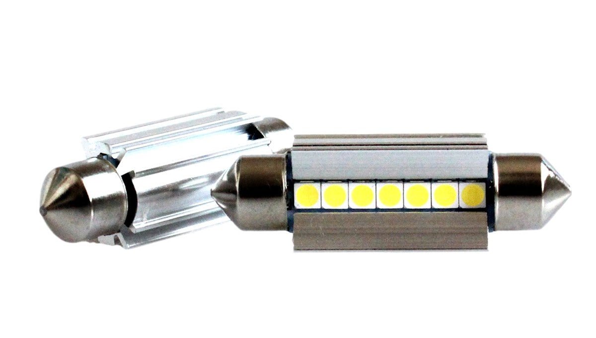C5W autolamp 2 stuks | LED festoon 39mm | 7 - SMD 2.3W - 6000K - heatsink | CAN - BUS 12 V DC - LEDPLANET.NL