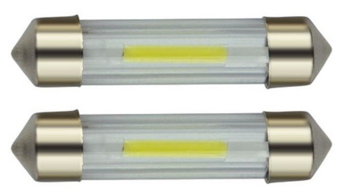 C5W autolamp 2 stuks | LED festoon 39mm | COB daglichtwit 6500K | 12 Volt - 2 Watt - LEDPLANET.NL