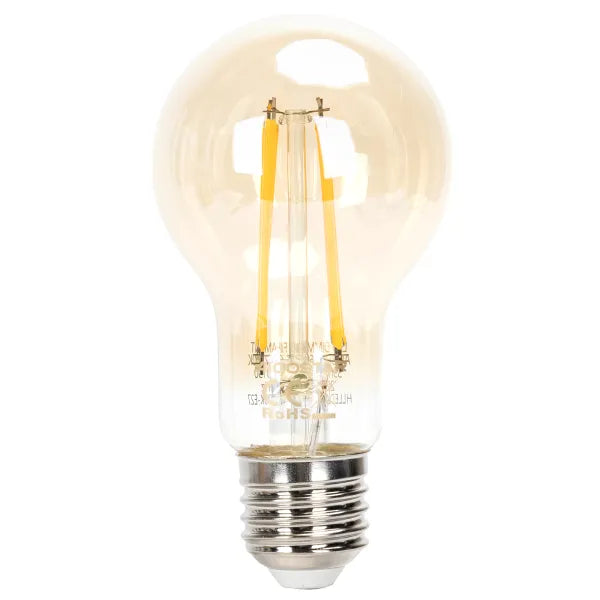 Gloeilamp E27 dimbaar flame warmwit | A60 LED 6W~600Lm=51W halogeen verlichting | amber glas - 2200K