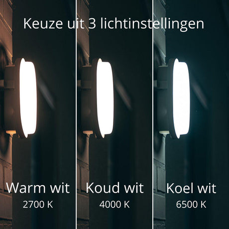 LED Wandarmatuur Bull Eye - 1000 lumen - 9W - CCT instelbaar 2700K/4000K/6500K - IP65 - IK10 - 3 lichtstanden