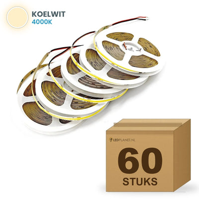 Doos met 60 rollen COB LED strip 24V koelwit 4000k