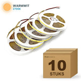 Doos met 10 rollen COB LED strip 24V warmwit 2700k