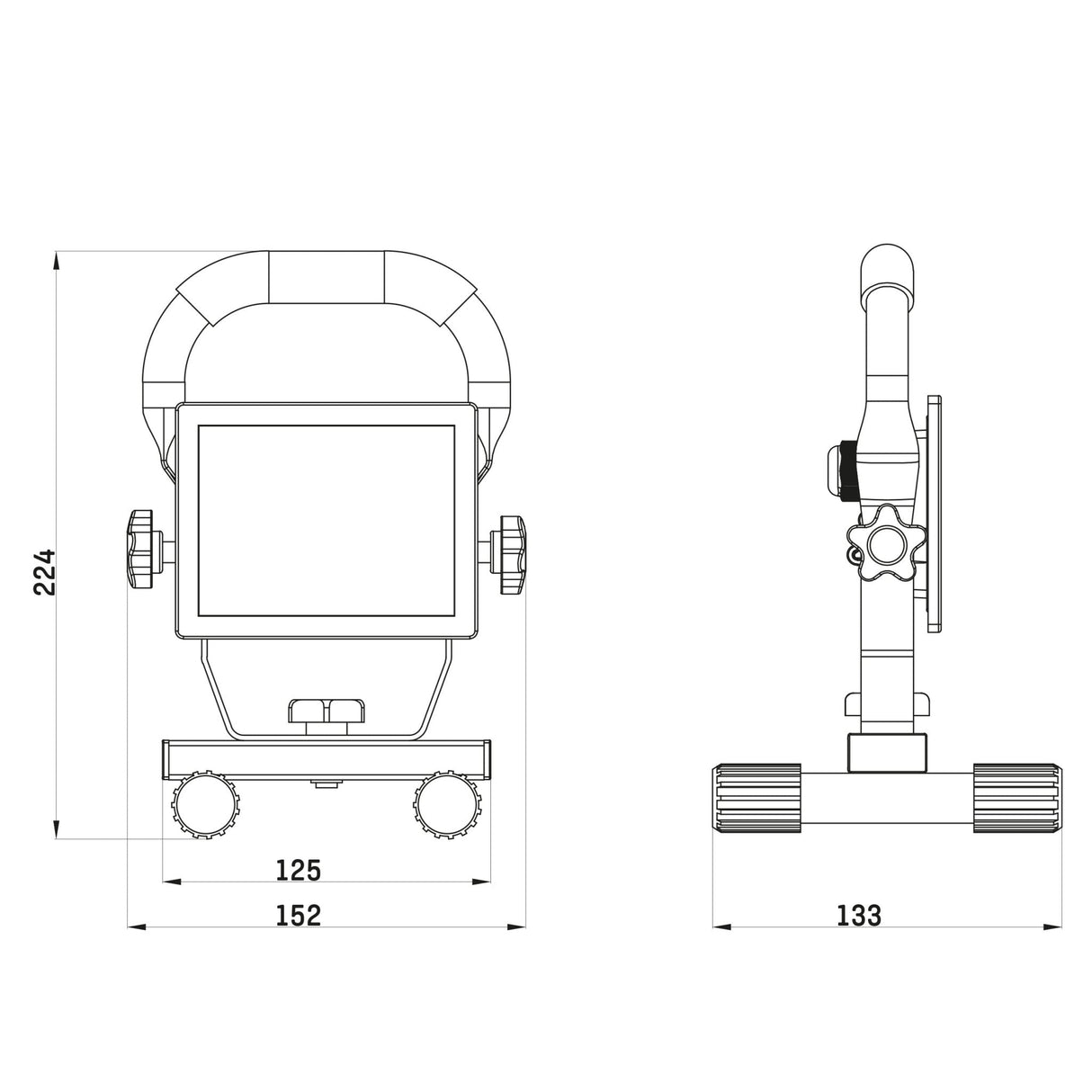 LED's Work - AC Werklamp - 10W 850lm 4000K Compacte LED Bouwlamp - Inklapbaar & Draaibaar