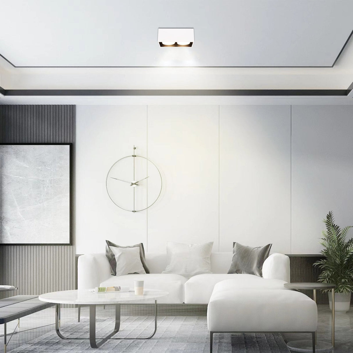 LED's Light Cube LED Ceiling Lamp - 2 light points - Rotatable light - Steel - 20 x 8 cm - White