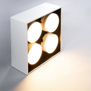 LED's Light Cube LED-Deckenleuchte - 4 Lichtpunkte - Drehbares Licht - Stahl - 20 x 20 cm - Weiß