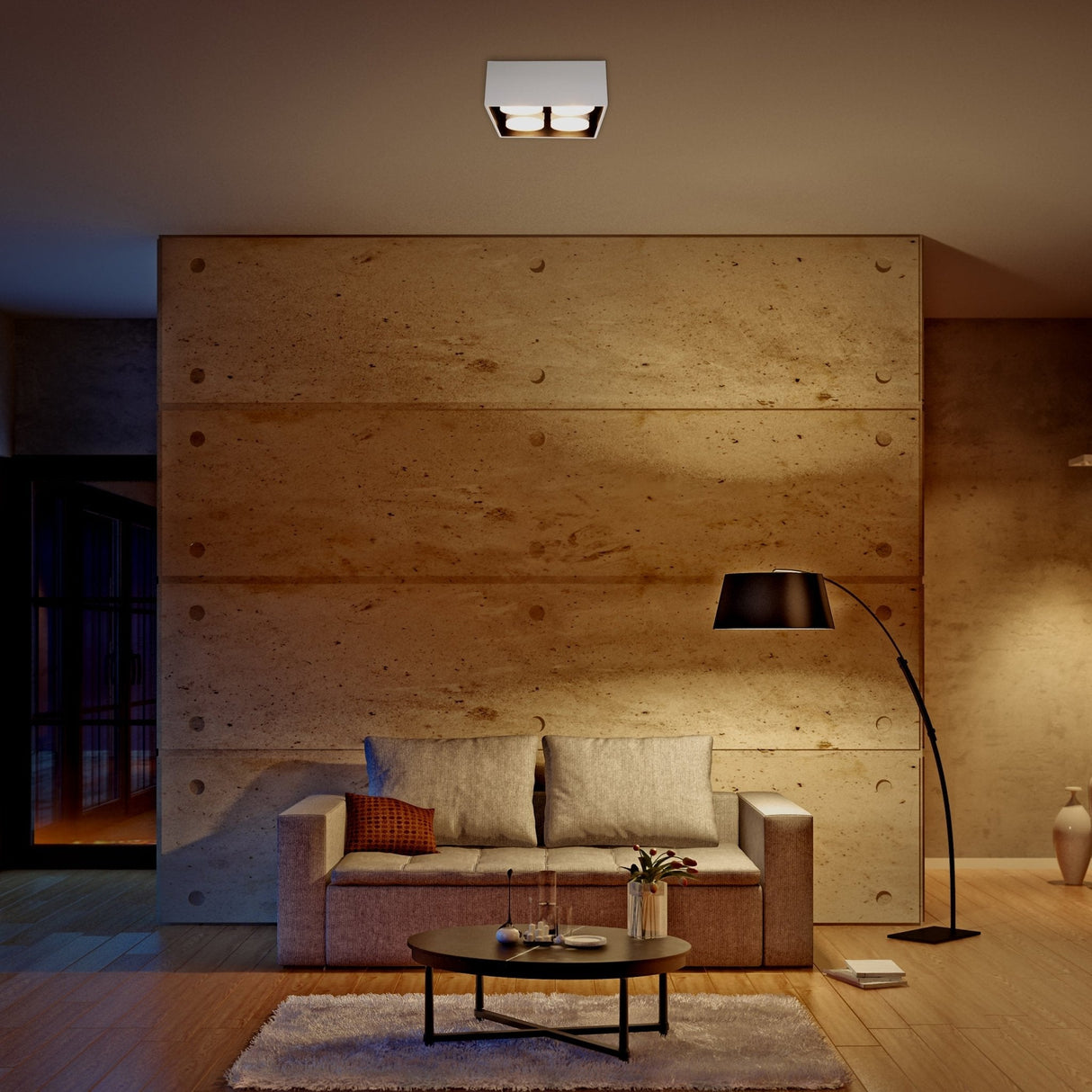 LED's Light Cube LED Ceiling Lamp - 4 light points - Rotatable light - Steel - 20 x 20 cm - White