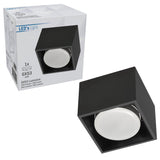 Würfelförmige Deckenleuchte mit 1 Lichtpunkt - Drehbares Licht - Stahl - 10 x 8 cm - Schwarz