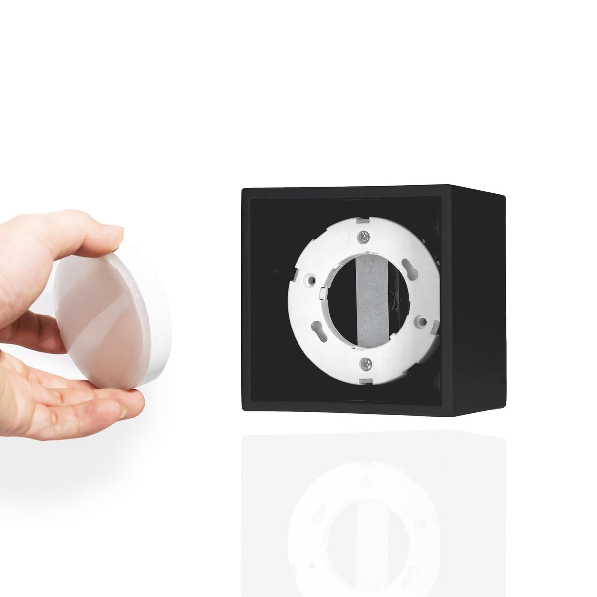 Würfelförmige Deckenleuchte mit 1 Lichtpunkt - Drehbares Licht - Stahl - 10 x 8 cm - Schwarz