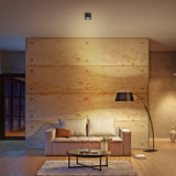 Würfelförmige Deckenleuchte mit 1 Lichtpunkt - Drehbares Licht - Stahl - 10 x 8 cm - Schwarz