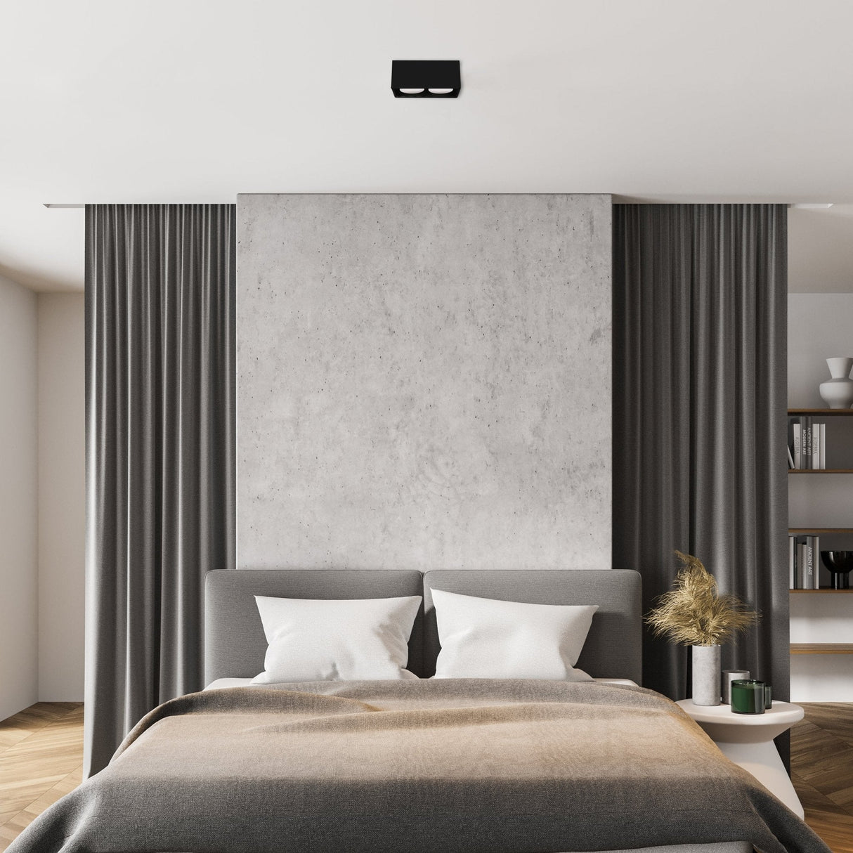 LED's Light Cube LED Ceiling Lamp - 2 light points - Rotatable light - Steel - 20 x 8 cm - Black