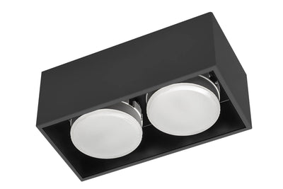 LED's Light Cube LED Plafondlamp - 2 lichtpunten - Draaibaar licht - Staal - 20 x 8 cm - Zwart