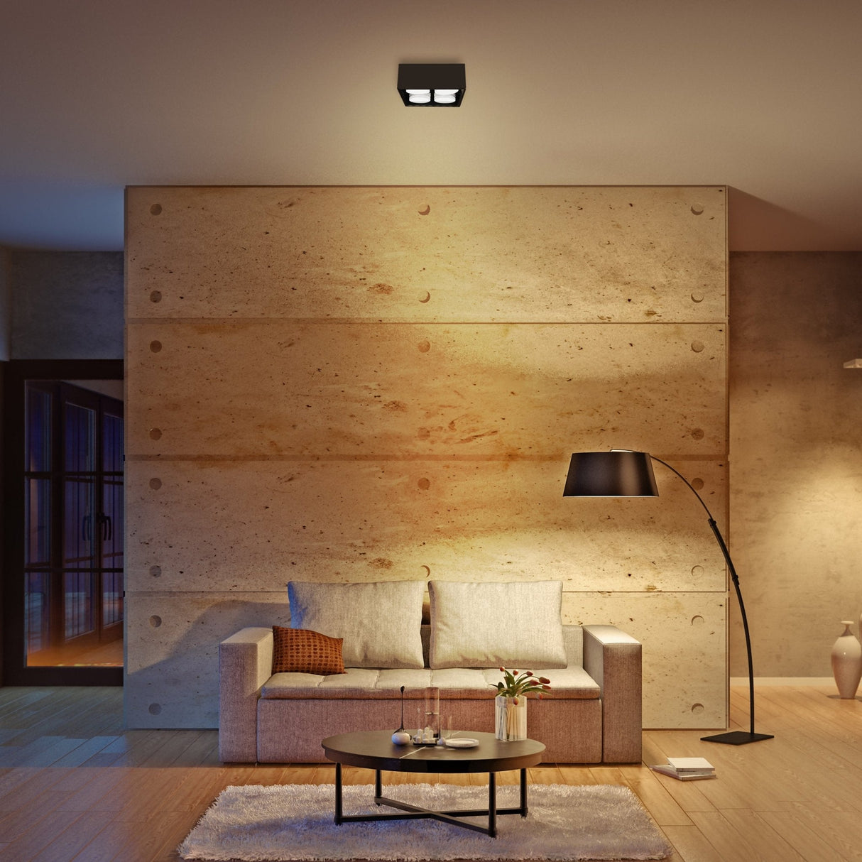 LED's Light Cube LED Ceiling Lamp - 4 light points - Rotatable light - Steel - 20 x 20 cm - Black