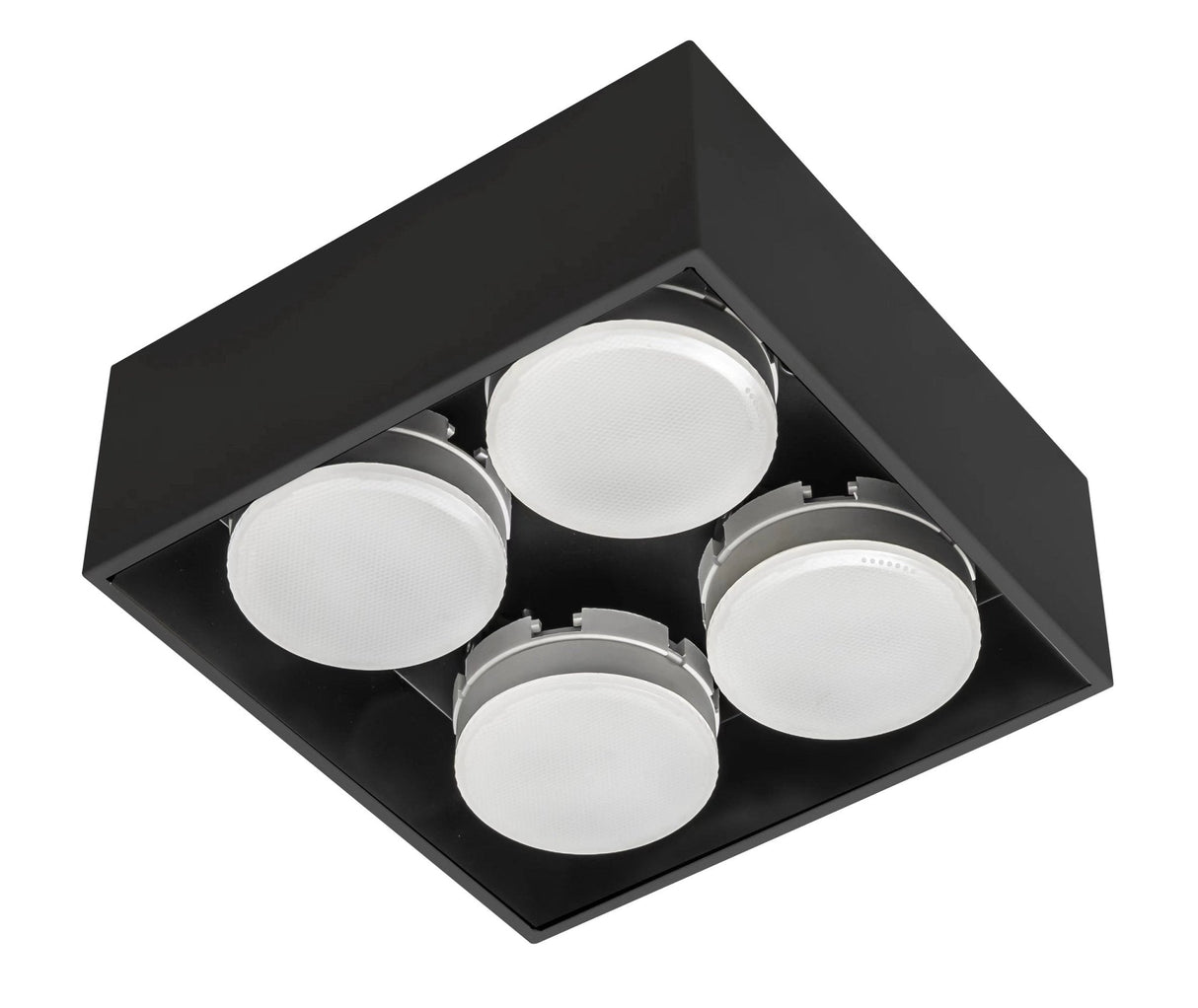 LED's Light Cube LED Ceiling Lamp - 4 light points - Rotatable light - Steel - 20 x 20 cm - Black