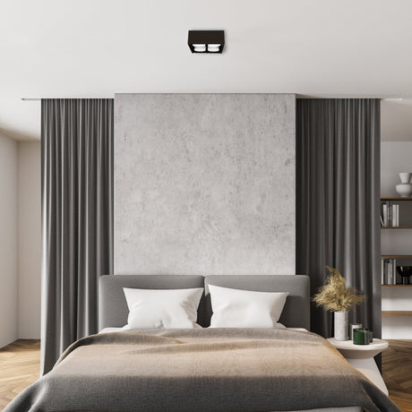 LED Plafondarmatuur Zwart - 4x GX53 Fitting - Draaibaar - 20x20 cm - Staal