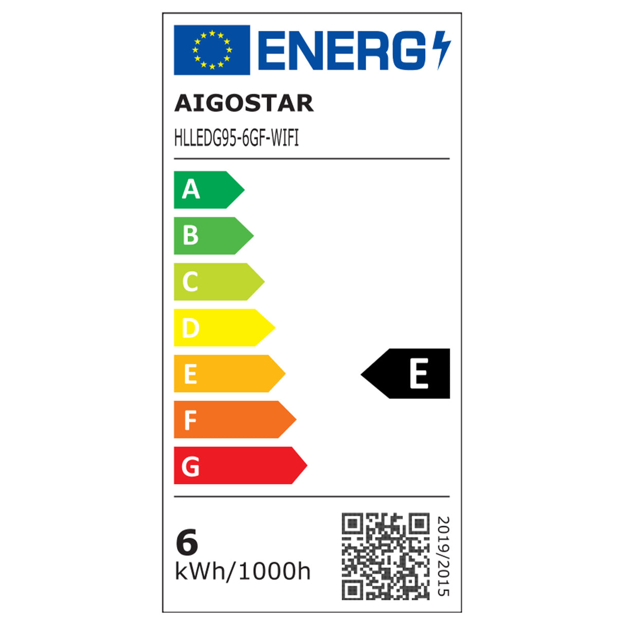 Globe E27 gloeilamp WiFi CCT 2700K-6500K | G95 - warmwit - daglichtwit LED 6W ~ 806 Lumen - amber glas - 230 Volt