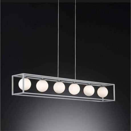 Deco Hanglamp eetkamer met 6 lichtpunten - In hoogte verstelbaar - LED lampen inbegrepen - Zilver