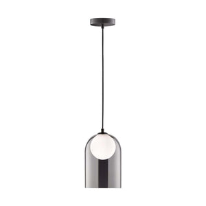 Pendelleuchte aus Rauchglas, warmweiß – Komplettset inkl. LED-Lampe – Schwarz