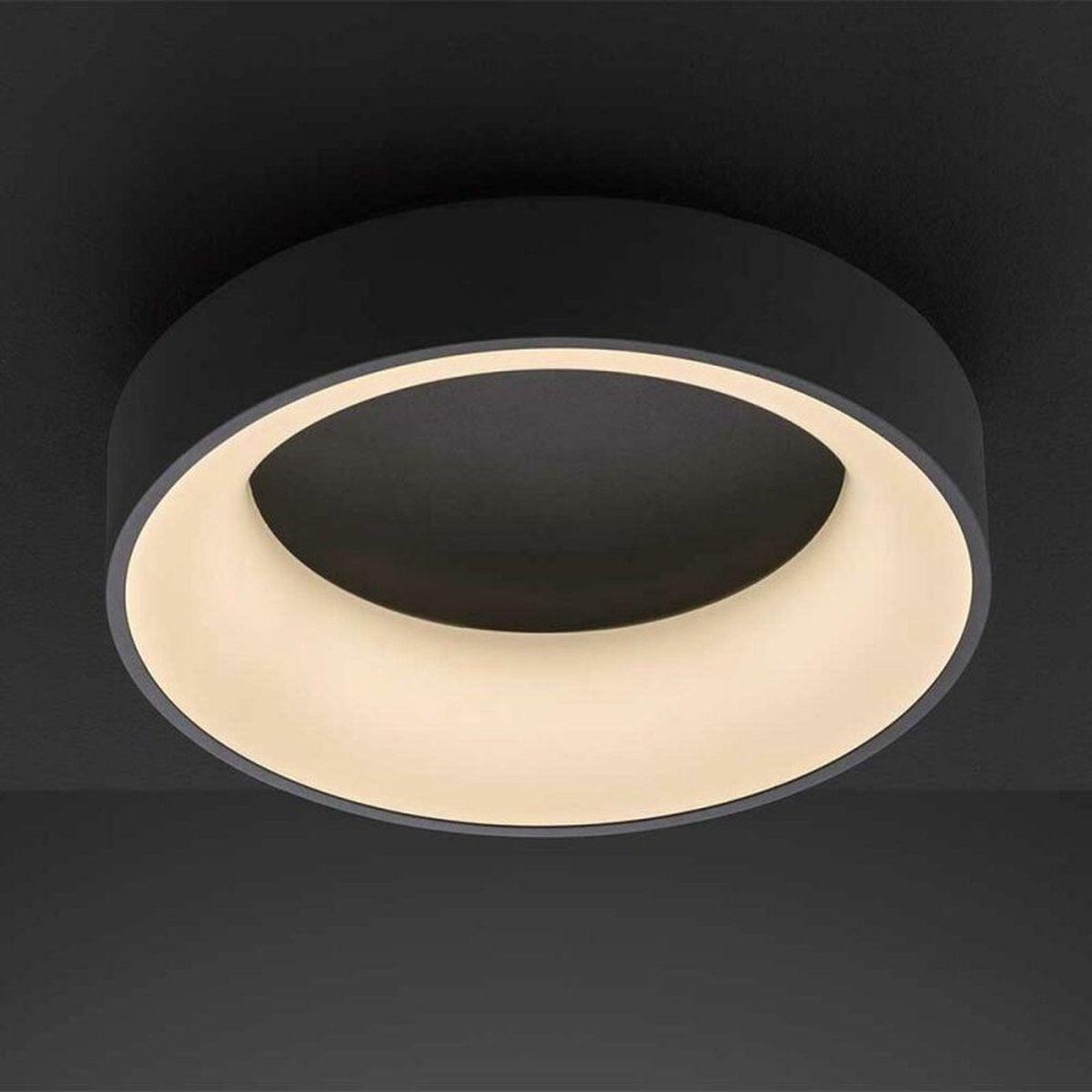 Deco Ceiling lamp black Ø 45 cm with remote control - Dimmable white light - Background lighting