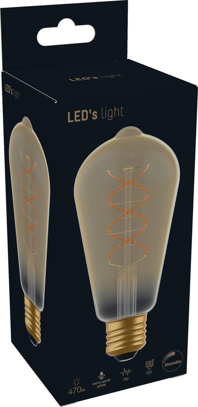 LED Filament Edison bulb - E27 - Extra warm white 1800K - 250 lumens - 4W - Dimmable - Gold glass - ST64 - 230V