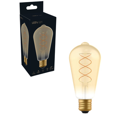 LED Filament Edison bulb - E27 - Extra warm white 1800K - 250 lumens - 4W - Dimmable - Gold glass - ST64 - 230V