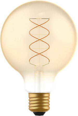 LED Filament Bulb E27 Dimmable 250 lumens - 4W - Extra Warm White 1800K - G95 Globe - Gold