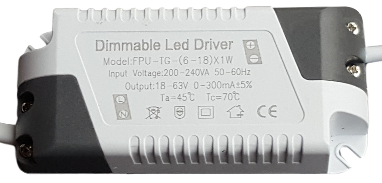 LED driver dimmable | for downlighters 9/12/15/18W | with connection plug