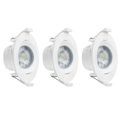 LED Inbouwspot 360 Lumen - 5W - Warmwit - Dimbaar - Kantelbaar - Wit - 3 stuks